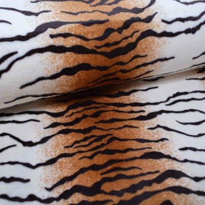 1466-Wellness Tiger Fleece Microfaserfleece Tiger Tiger Wellnessfleece Tiger Happyfleece Fleece Wellnessfleece zweifarbig Softfleece Dudufleece Doudou doppelseitiger Wellnessfleece