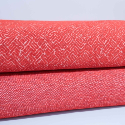 Chenille Jacquard Jacquardstoff Chenillestoff rot Chenillegarn Möbelstoff Möbelbezugsstoff Möbelpolsterstoff Sofastoff rot