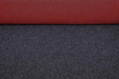 Tweed Double  Meterware rot-dunkelgrau - zweifarbiger Filz Designerfilz zweifarbig