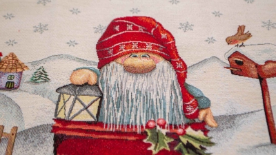 1144-Herby im Topf Wichtel Zwerg Wichtel Gobelin Panel mit Wichtel Zwerge Weihnachten Wichtel Zwergenstoff kissen diy
