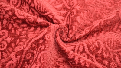 Chenille, Jacquard, Jacquardstoff, Chenillestoff,  dunkelrot Chenillegarn Möbelstoff, Möbelbezugsstoff, Möbelpolsterstoff, Sofastoff