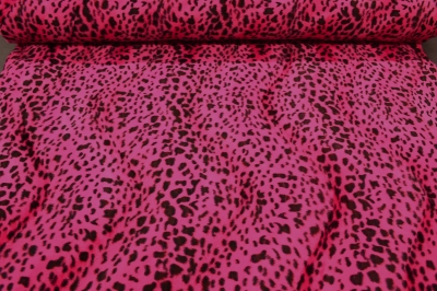 Fellimitat Fellboa Leopard in pink schwarz - pinkes Fellimitat - Leopardenfell pink schwarz - Kunstfell kurzhaar Leo pink Leopardenstoff pink schwarz Fellboa Leopard pink schwarz