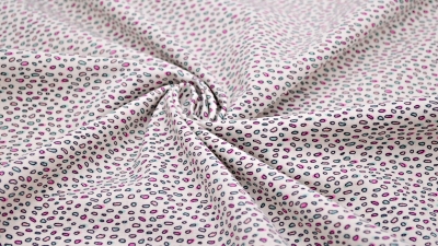 Pebbles Pebble Kieselsteinchen Stoff mit Kieselsteinen Baumwolle mit Punkten Tupfenstoff Kinderstoff mit Tupfen in pink, lila und weiß Sommerstoff Bekleidungsstoff Blusenstoff Bettwäsche