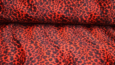 rotes Leopardenfell Kunstfell in Rot Fellimitat Leopard rot-schwarz Fellimitat - Leopardenfell rot  Fellstoff mit rotem Leopardenmuster LEO