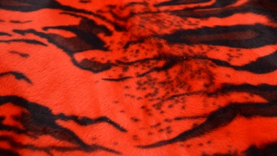 rotes  Fellimitat Tiger Tigerkunstfell Kunstfell Tigerstreifen Fellstoff mit Tigermuster gelb orange pink rot grün blau