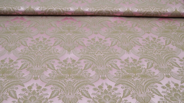 Jacquard, Polyester-Jacquard, idealer Stoff für Polsterungen - Vorhänge - Dekostoff - auch für mittelalterliche Kostüme - Gewandungen - altes Jacquardmuster mit Blumendesign - Rankendesign - Vorhangstoff mit Blumenmuster Stoff mit Ornamenten Barockstoff