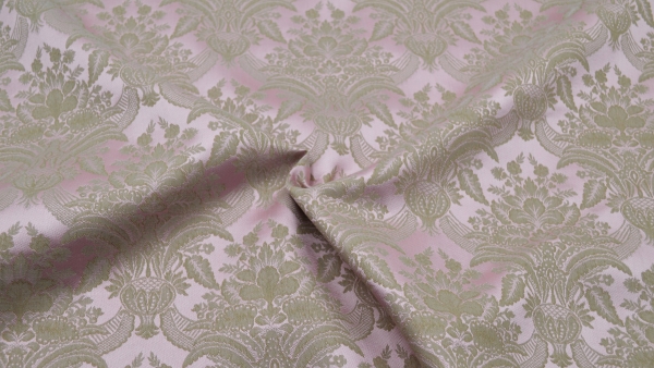 Jacquard, Polyester-Jacquard, idealer Stoff für Polsterungen - Vorhänge - Dekostoff - auch für mittelalterliche Kostüme - Gewandungen - altes Jacquardmuster mit Blumendesign - Rankendesign - Vorhangstoff mit Blumenmuster Stoff mit Ornamenten Barockstoff