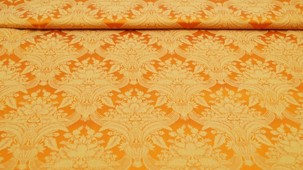 Jacquard, Polyester-Jacquard, idealer Stoff für Polsterungen - Vorhänge - Dekostoff - auch für mittelalterliche Kostüme - Gewandungen - altes Jacquardmuster mit Blumendesign - Rankendesign - Vorhangstoff mit Blumenmuster Stoff mit Ornamenten Barockstoff