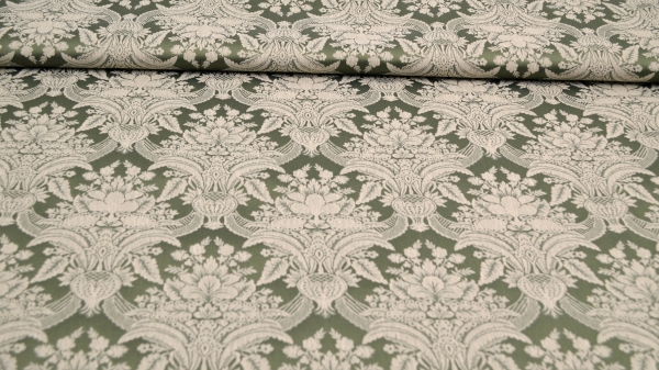 Jacquard, Polyester-Jacquard, idealer Stoff für Polsterungen - Vorhänge - Dekostoff - auch für mittelalterliche Kostüme - Gewandungen - altes Jacquardmuster mit Blumendesign - Rankendesign - Vorhangstoff mit Blumenmuster Stoff mit Ornamenten Barockstoff