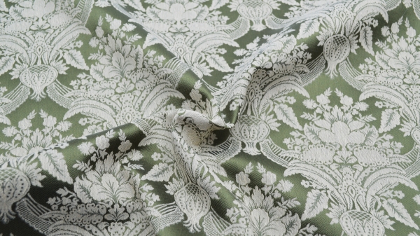 Jacquard, Polyester-Jacquard, idealer Stoff für Polsterungen - Vorhänge - Dekostoff - auch für mittelalterliche Kostüme - Gewandungen - altes Jacquardmuster mit Blumendesign - Rankendesign - Vorhangstoff mit Blumenmuster Stoff mit Ornamenten Barockstoff