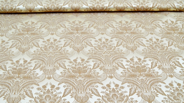 Jacquard, Polyester-Jacquard, idealer Stoff für Polsterungen - Vorhänge - Dekostoff - auch für mittelalterliche Kostüme - Gewandungen - altes Jacquardmuster mit Blumendesign - Rankendesign - Vorhangstoff mit Blumenmuster Stoff mit Ornamenten Barockstoff