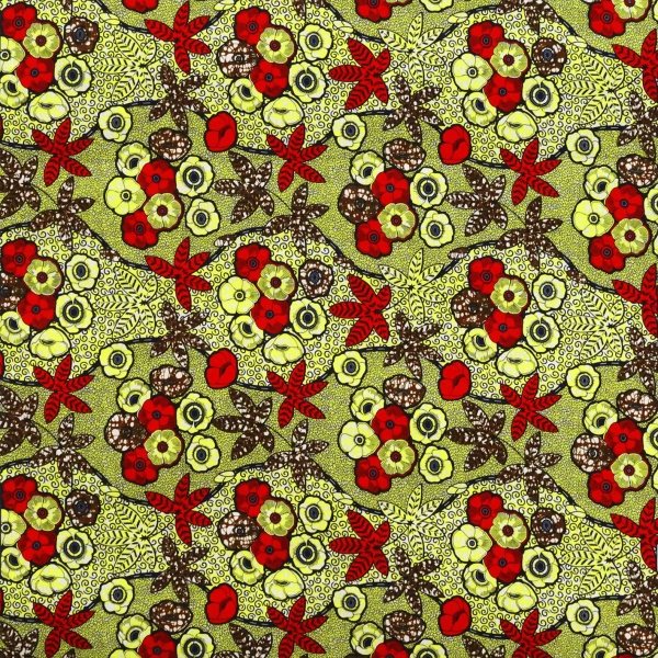 African Waxed Print flowers beschichteter Stoff doubleface Stoff mit Afrikamuster Afrikastoff African Waxed Prints Stoff afrikanisch  Waxprints & Shweshwe Stoffe aus Afrika  Afrikastoff Africastoff Stoff mit Afrikamuster Stoff Afrika Stoff Africa  baumwol