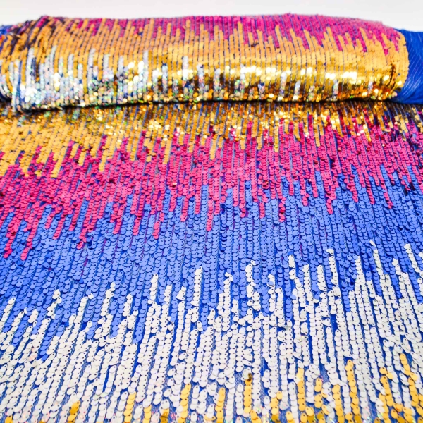 Paillettenstoff Paillettenstoff mehrfarbig Paillettenstoff Farbverlauf Pink Blau Silber Gold Pailletten Quartett Glitzerstoff vierfarbig  Fasnachtsstoff Karnevalstoff  Tanzstoff vierfarbige Pailletten Stoff für Abendkleider Bühnenstoff