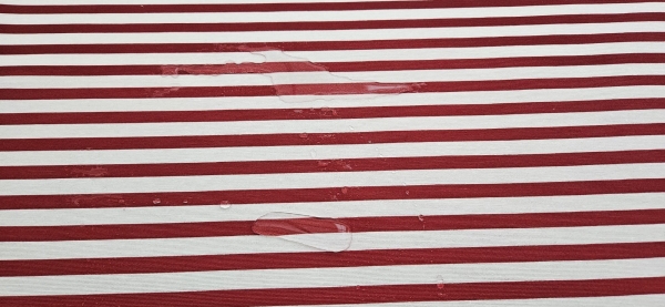 Outdoorstoff Streifen rot-weiß gestreift Versiegelt Tischdeckenstoff abwaschbar