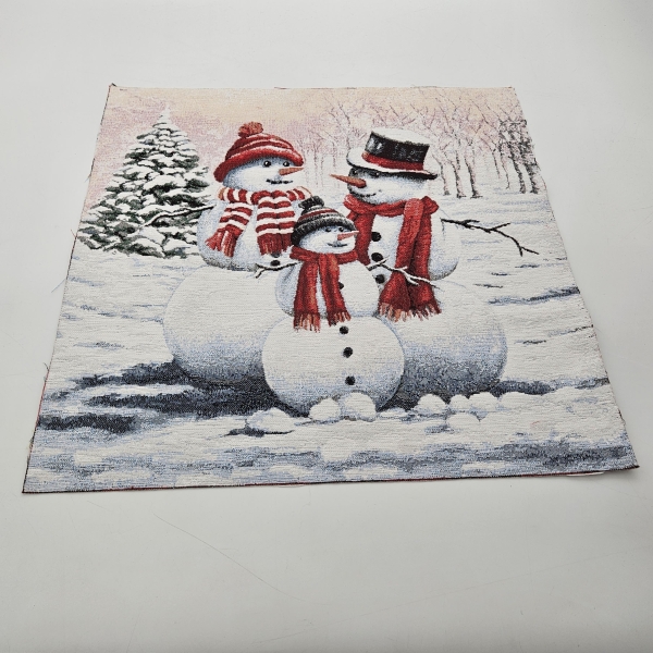 Gobelin Kissen Panel 47x47cm Snowman Schneemann Weihnachtspanel