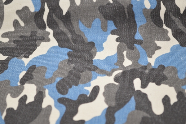 Camouflage Canwax, Canvax, blau, ewachster Canvas; Segeltuch