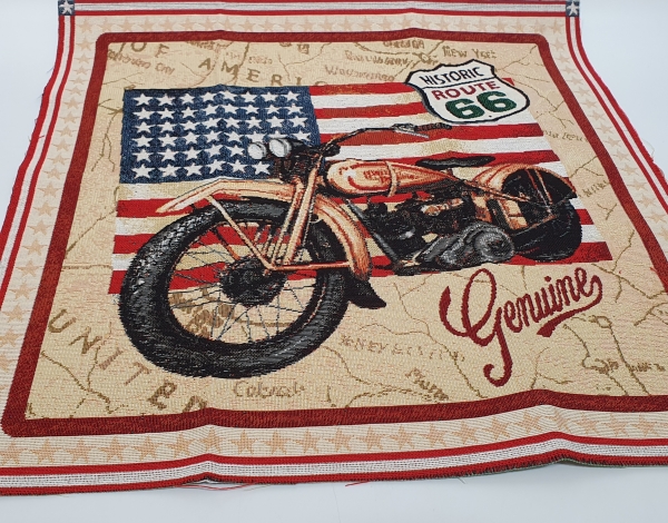 USA Panel Motorrad mit US Highway Gobelin Panel USA