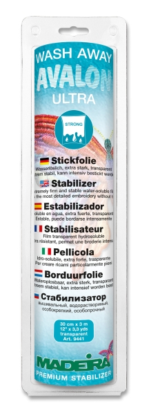 Stickfolie Madeira Avalon Ultra Strong wasserlösliches Stickvlies Avalon Ultra Strong Madeira Madeira Avalon Stickvlies Stickvlies Ultra Strong wasserlöslich Stickvlies Stickvlies Sticken Stickvlies MADEIRA Avalon Ultra Strong Stickfolie