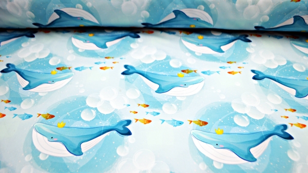 Kinder Softshell Wal Blauwal Softshell mit Fischen   bedruckter Softshell mit Walen Kindersoftshell Softshell für Mädchen