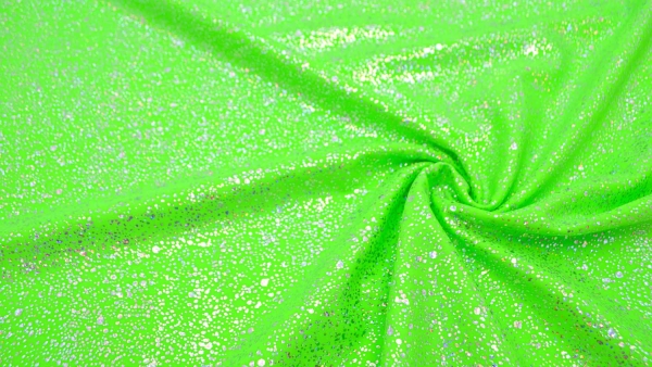 Body Neongrün Sprenkel Hologrammstoff  Sprenkel Stretchstoff bi-elastisch Boldystoff Stoff für Badeanzuüge und Bikini Showtanz Fastnachtsstoff  Neongrün Grün Neon Tanzsport Showtanz Badeanzugsstoff Stretchstoff Tanzgruppen Tanzstoff Body Neongrün Grün Neo