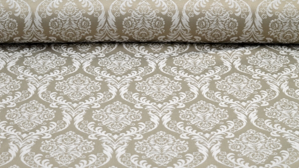 Interieurstoff Jacquard, Polyester-Jacquard, idealer Stoff für Polsterungen - Vorhänge - Dekostoff - auch für mittelalterliche Kostüme - Gewandungen - altes Jacquardmuster mit Blumendesign - Rankendesign - Vorhangstoff mit Blumenmuster Stoff mit Ornamente