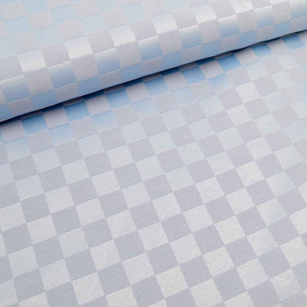 hellblau  hellblaue Tischdeckenstoff Tischdecke mit Karos Karo Tischdecke acrylversiegelt, beschichteter Stoff, Beschichtete Baumwolle, beschichtetes Baumwoll- Polyester Gemisch beschichtet  hellblau