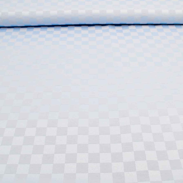 hellblau  hellblaue Tischdeckenstoff Tischdecke mit Karos Karo Tischdecke acrylversiegelt, beschichteter Stoff, Beschichtete Baumwolle, beschichtetes Baumwoll- Polyester Gemisch beschichtet  hellblau Dama Opale