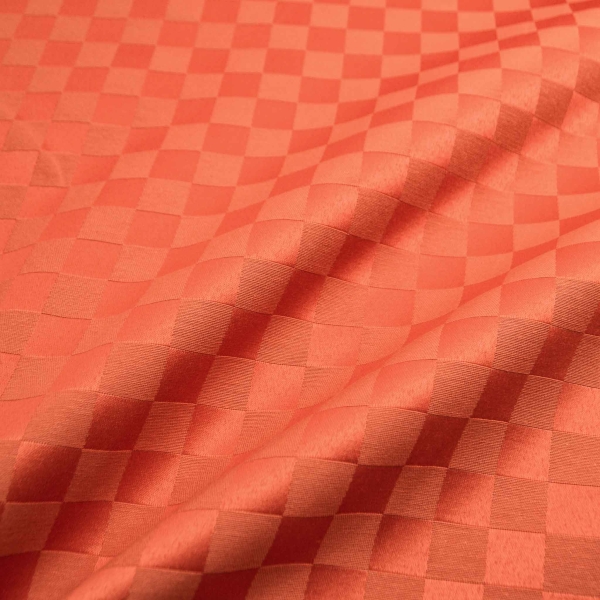 Dama Opale orange orangefarbener Tischdeckenstoff blutorange kariert Karo  Tischdeckenstoff Tischdecke mit Karos Karo Tischdecke Baumwollgemisch Baumwoll- Polyester Gemisch orange mit Karos Vorhang Vorhänge orange