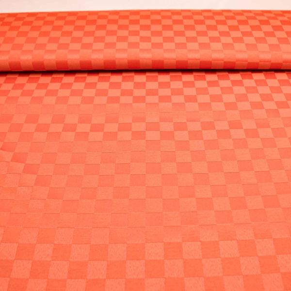 Dama Opale orange orangefarbener Tischdeckenstoff blutorange kariert Karo  Tischdeckenstoff Tischdecke mit Karos Karo Tischdecke Baumwollgemisch Baumwoll- Polyester Gemisch orange mit Karos Vorhang Vorhänge orange