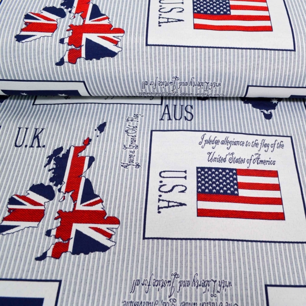 1386-Gobi Flag History Gobelin Flaggenstoff USA UK Australien Union Jack Stars and Stripes Gobelin Gobelinstoff Flag History Flags  Gobelin Flaggenstoff USA UK Australien Union Jack Stars and Stripes