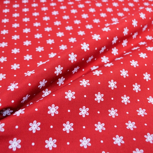 roter Blumenstoff Blümchen Stoff mit Blumen verspielter Landhaus Blumen Dekostoff Blumen rot