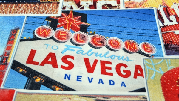 Viva Las Vegas, Las Vegas Stoff , L. A. L. A. Werbung Nevada,  Dekostoff , USA Tischdeckenstoff Polsterstoffipes  Flaggenstoff  Kissenstoff Tischdeckenstoff Polsterstoff Spielhalle Gambling Halls Casino Stoff