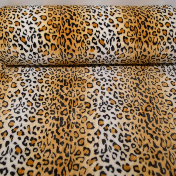 1468-Wellness Leo Fleece Microfaserfleece Leopard Wellnessfleece Happyfleece Fleece Wellnessfleece zweifarbig Softfleece Dudufleece Doudou doppelseitiger Wellnessfleece Leopard LEO