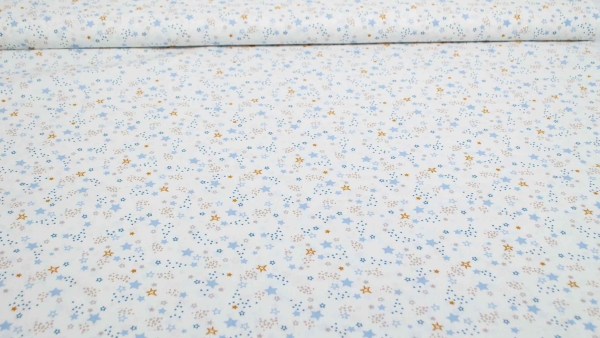 1139-2B Domo Lyra Sterne Domotex Sterne Sternenstoff Sternenhimmel  GOTS hellblau babyblau pastellblau Biostoff Babystoff mit Sternen Sterne weiß Biobaumwolle Kinderstoff Sternenhimmel Sternenstoff Baumwolle hellblau babyblau pastellblau