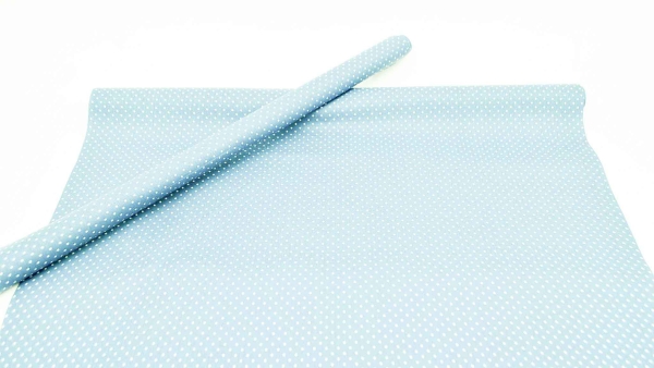 hellblaue Minipunkte Punkte beschichtet Baumwollstoff babyblau beschichtet Baumwollstoff versiegelt beschichteter Baumwollstoff Tischdeckenstoff beschichtet Tischdeckenstoff hellblau mit Punkten abwaschbar abwaschbarer Tischdeckenstoff beschichtet  beschi