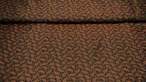 brauner Taft Jacquard in Braun brauner Futterstoff mit Paisley Futterstoff braun Futterstoff