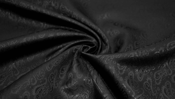 0121-100 Paisley schwarz  schwarzer Futterstoff mit Paisley Futterstoff schwarz Futterstoff schwarz Paisleytropfen