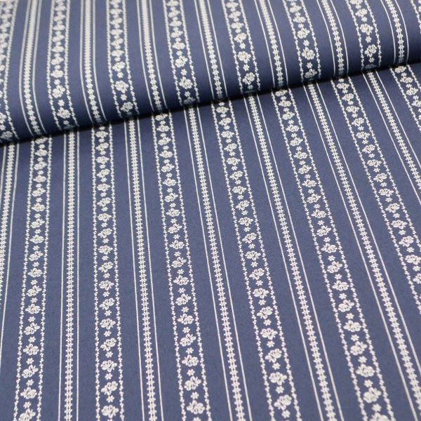 Trachten blau-weiß Trachten antikblau Trachtenstoff Trachten blau-weiß Baumwolle Tracht Trachtenblusenstoff blau-weiß Schürzenstoff Trachtenschürze Blümchen Landhausstil blau weiß