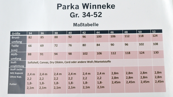 Schnittmuster Parka Winneke Schnittmuster Lounge selber nähen Papierschnittmuster Schnittmuster zum Ausschneiden und Selbernähen Kurzmantel Mantel Wintermantel Frühlingsmantel Herbstmantel