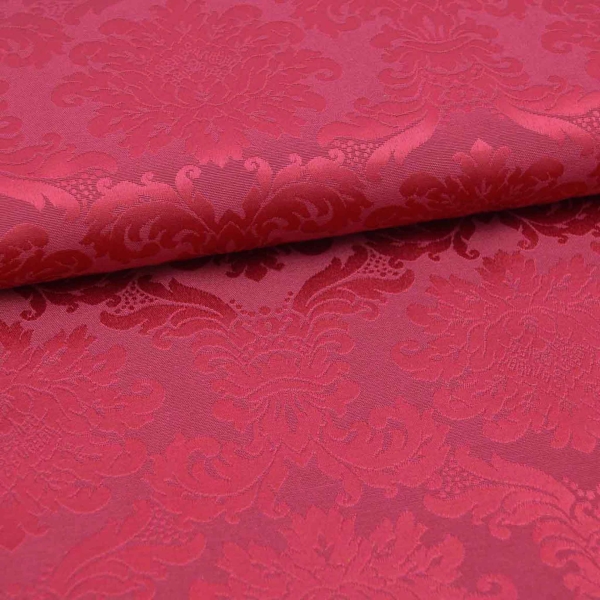 Jacquard rot roter Barockstoff Barock rot Mittelalterstoff rot Etuistoff rot Rankenstoff Interieurstoff  Stoff für Polsterungen Vorhangstoff Dekostoff mittelalterliche Kostüme Kostümstoff rot  Gewandungen altes Jacquardmuster mit Blumendesign - Rankendesi