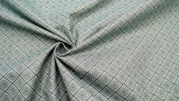 Raute in Grau mint Rautenstoff, Stoff mit Raute Rauten grau mint 160 cm Stoffbreite