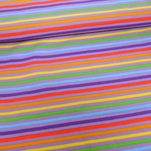 Streifen Stripes stripes Streifenjersey Ringeljersey gestreift lila regenbogen Regenbogen Streifen Kinderjersey Jerseyn Kinderjersey mit Streifen lila Jersey für Babys Jerseystoff Baumwolljersey gestreift Streifen lila Regenbogen