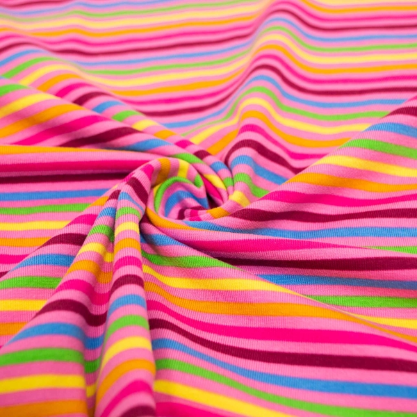 Streifen Stripes stripes Streifenjersey Ringeljersey gestreift pink regenbogen Regenbogen Streifen Kinderjersey Jerseyn Kinderjersey mit Streifen pink Jersey für Babys Jerseystoff Baumwolljersey gestreift Streifen  Regenbogen