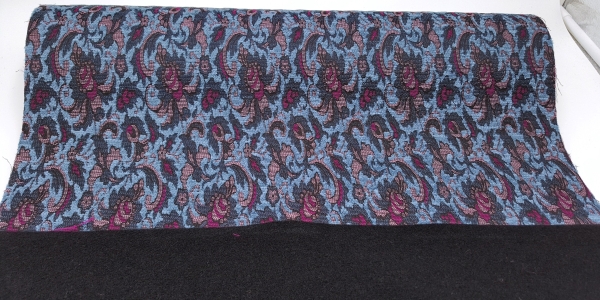 Filz mit Blumenmuster Tweed mit Blumen petrolblau magenta