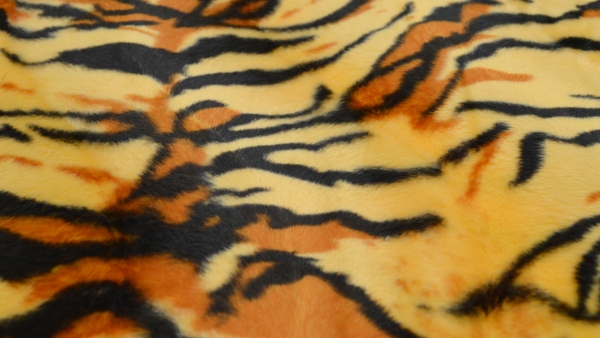 Fellimitat Tiger Tigerkunstfell Kunstfell Tigerstreifen Fellstoff mit Tigermuster gelb orange pink rot grün blau