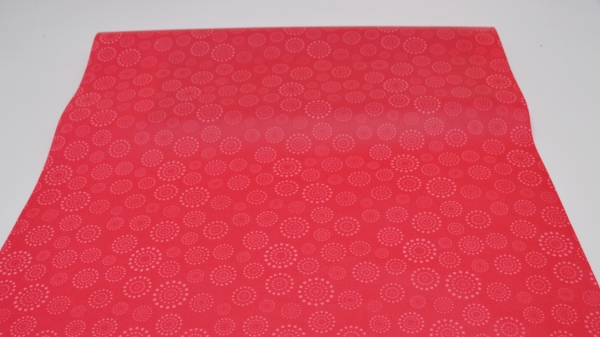 rote Punkte-Design, pinke reise Kreisel  beschichtete Baumwolle in  rot-rosa-pink bordeaux -beschichteter Stoff, beschichteter Stoff mit Punkten, PVC, Beschichtung, Punktemotiv