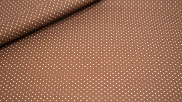 Dots Minipunkte taupe braune Punkte beschichtet Baumwollstoff taupe braun beschichtet Dots  Baumwollstoff versiegelt beschichteter Baumwollstoff Tischdeckenstoff beschichtet abwaschbar beschichtet  beschichtete Baumwolle taupe braun